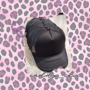 Lot of 8 Mid Profile Blank Trucker Hats – New Adjustable Mesh Caps Black